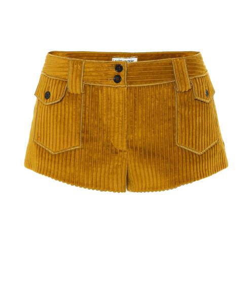 شورت من للمخمل المضلع | Saint Laurent