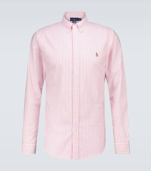 قميص مخطط من القطن بأكمام طويلة | Polo Ralph Lauren