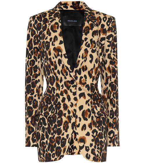Leopard-print cotton blazer | Mugler