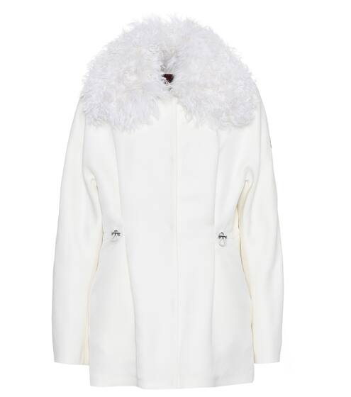 Fur-trimmed wool and silk jacket | Moncler