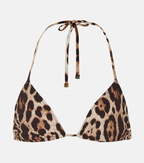 Leopard-printed bikini top | Dolce & Gabbana