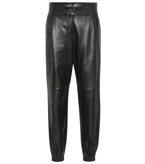 High-rise leather pants | Saint Laurent