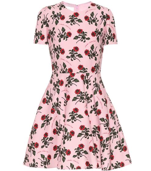 Floral silk and wool-blend dress | Valentino
