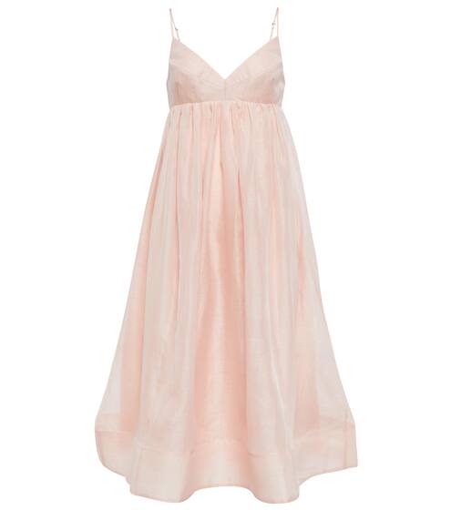Dancer linen and silk midi dress | Zimmermann