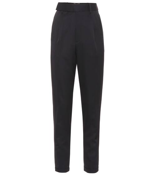 High-rise virgin wool twill pants | Saint Laurent