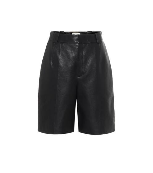 High-rise leather shorts | Saint Laurent
