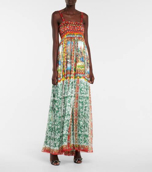 Printed silk chiffon maxi dress | Dolce & Gabbana