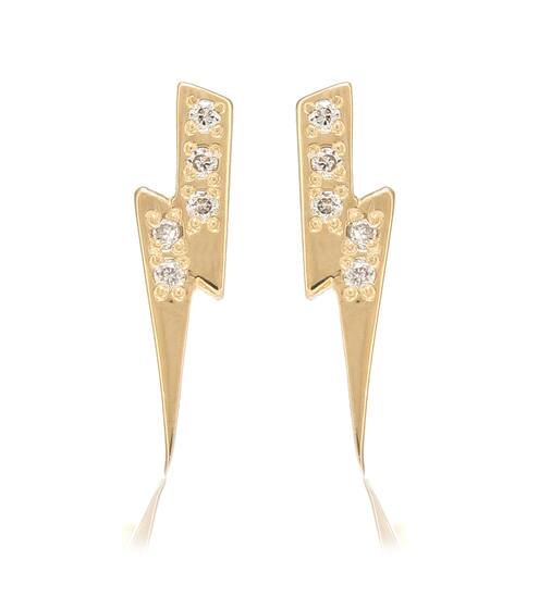 Ohrringe Lightning Bolt aus 14kt Gelbgold mit Diamanten | Sydney Evan