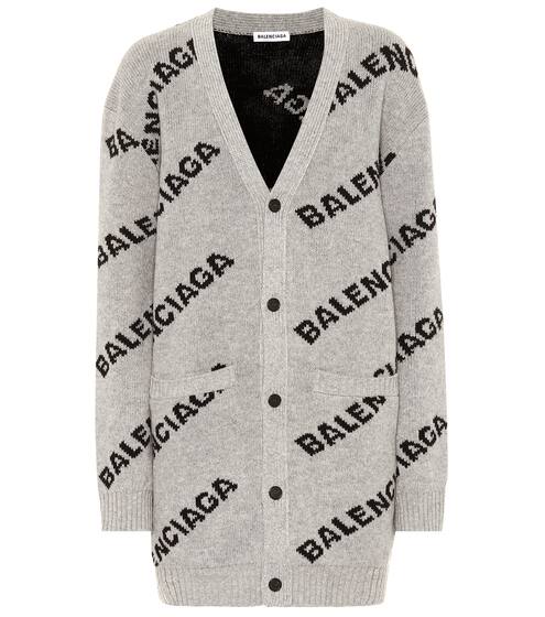 Intarsia wool-blend cardigan | Balenciaga