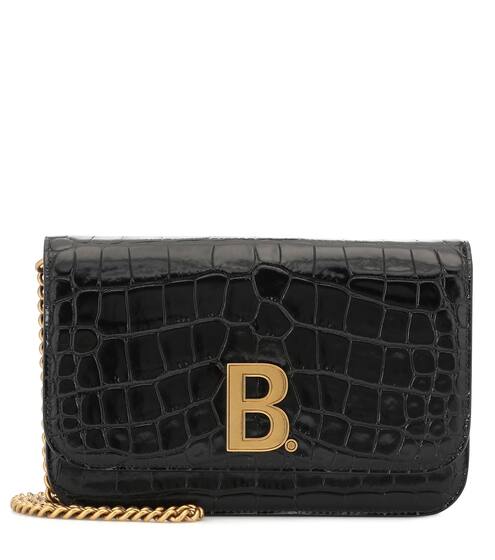 B croc-effect leather shoulder bag | Balenciaga