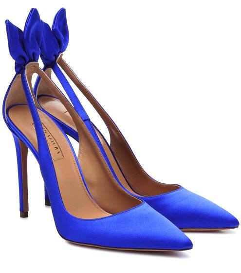 حصرياً لدى Mytheresa – حذاء من الساتان Bow Tie 105 | Aquazzura
