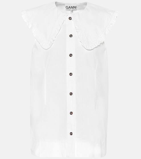 Cotton-poplin blouse | Ganni