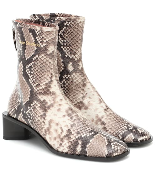 Snake-effect leather ankle boots | Acne Studios