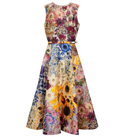 Floral-jacquard midi dress | Oscar de la Renta