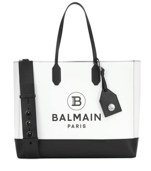 Logo Medium leather tote | Balmain