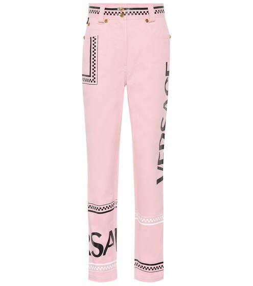 Printed high-rise straight jeans | Versace