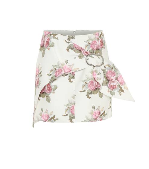 Floral cotton-blend miniskirt | Paco Rabanne