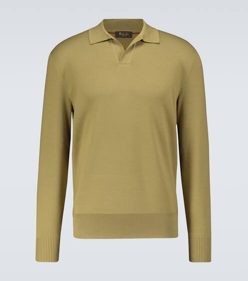 Wool long-sleeved polo shirt | Loro Piana