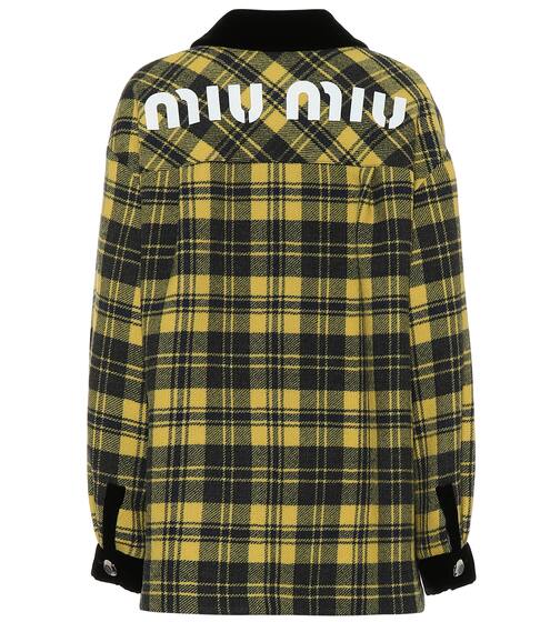 Checked wool-blend shirt | Miu Miu