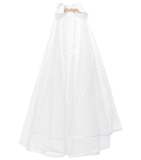 Bridal embellished polka-dot tulle veil | Erdem