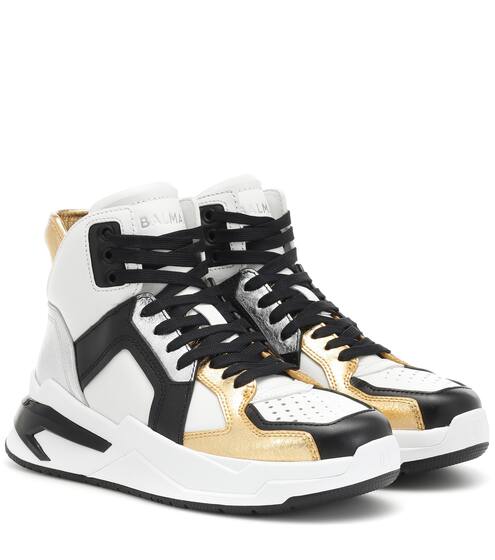 Exclusive to Mytheresa – BBall high-top leather sneakers | Balmain