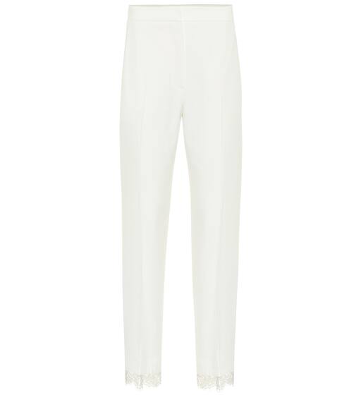 Lace-trimmed crêpe cigarette pants | Alexander McQueen