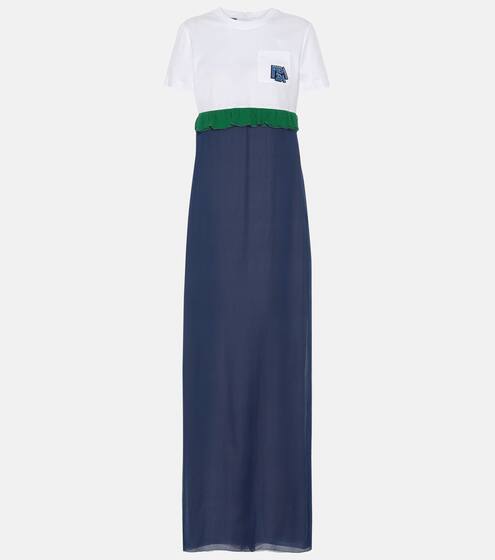 Cotton and silk maxi dress | Prada