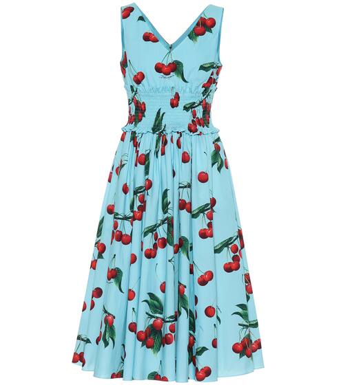 Exclusive to Mytheresa – cherry printed cotton dress | Dolce & Gabbana
