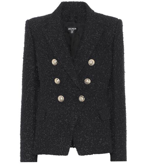 Bouclé cotton-blend blazer | Balmain