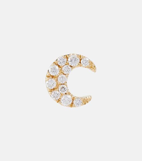 Einzelner Ohrring Moon Small aus 14kt Gelbgold mit Diamanten | Maria Tash