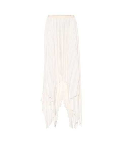 Charlotte pleated satin midi skirt | Khaite