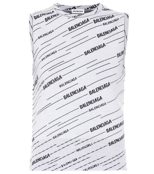 Logo wool-blend top | Balenciaga