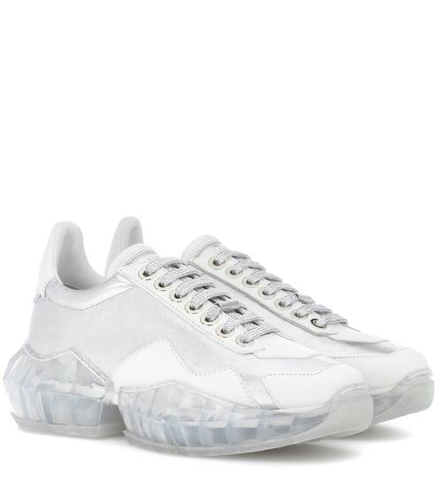 Diamond/F leather sneakers | Jimmy Choo