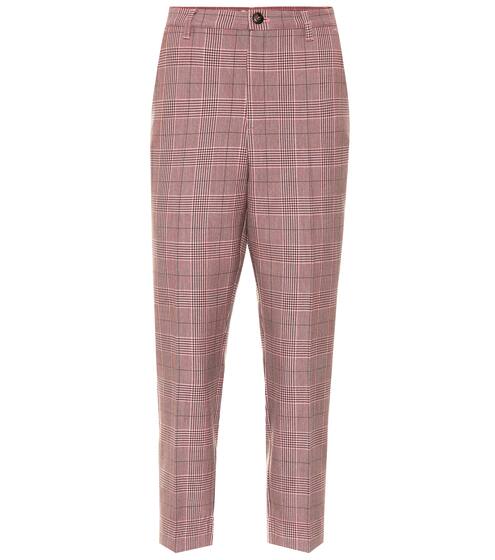Checked slim pants | Ganni