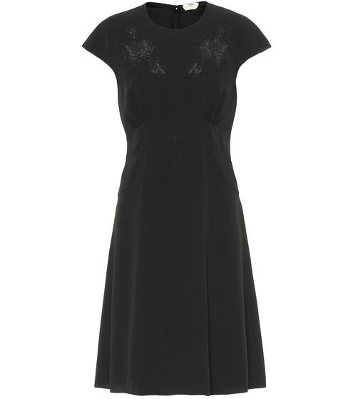 Lace-trimmed crêpe dress | Fendi
