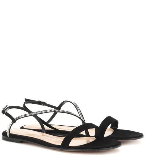 Exclusive to Mytheresa – Camincry embellished suede sandals | Gianvito Rossi