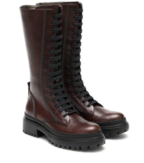 Verzierte Stiefel aus Leder | Brunello Cucinelli