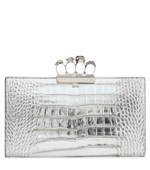 Clutch Four Ring in pelle stampata | Alexander McQueen