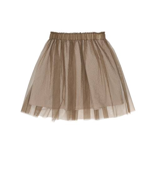 Striped stretch-seersucker skirt | Brunello Cucinelli Kids