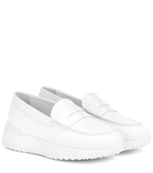 Exclusive to Mytheresa – croc-effect leather loafers | Tod's