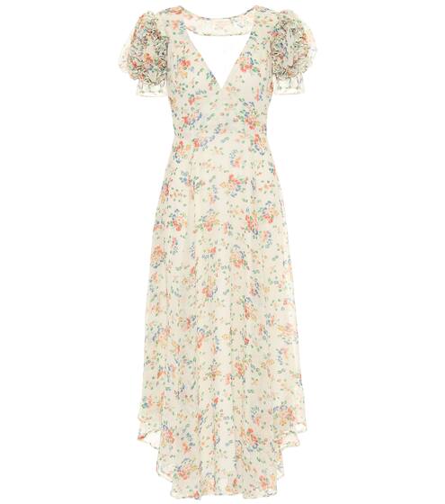 Clemence floral silk midi dress | LoveShackFancy