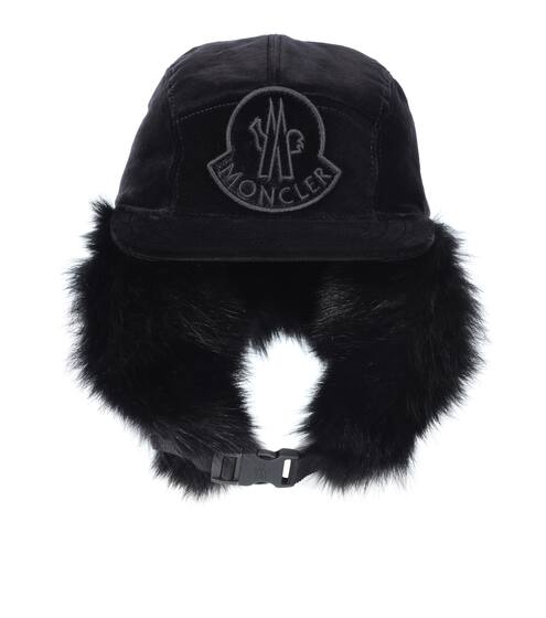 Fur-lined cotton trapper hat | Moncler