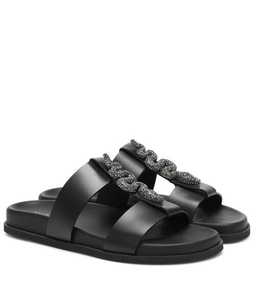 Valentino Garavani Maison Snake embellished leather sandals | Valentino