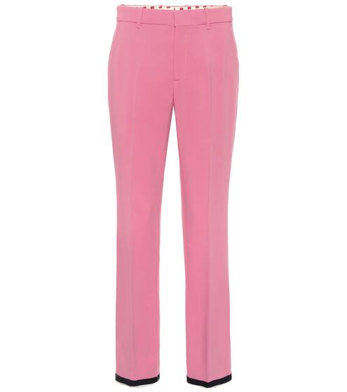 Stretch crêpe mid-rise pants | Gucci