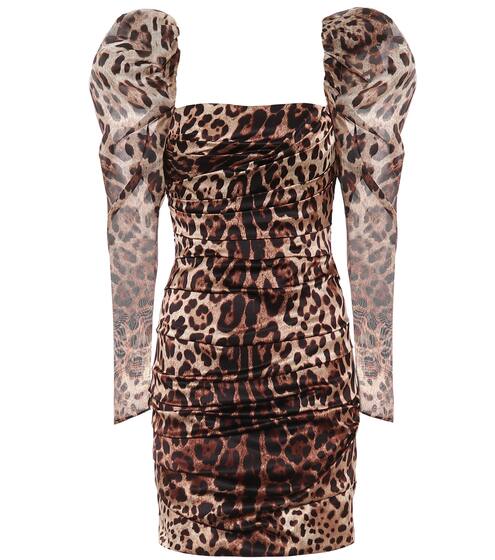 Leopard-print stretch-silk minidress | Dolce & Gabbana