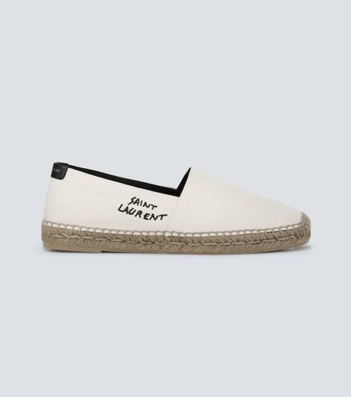 Embroidered logo canvas espadrilles | Saint Laurent