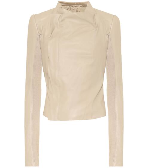 Low Neck leather biker jacket | Rick Owens