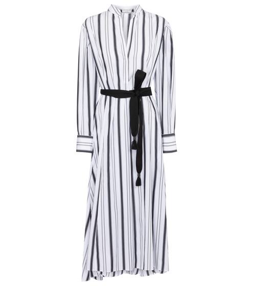 Belted striped cotton dress | Brunello Cucinelli
