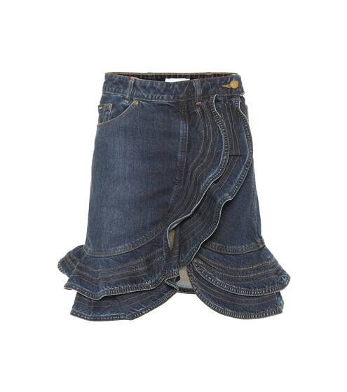 x Lee denim ruffled skirt | Self-Portrait