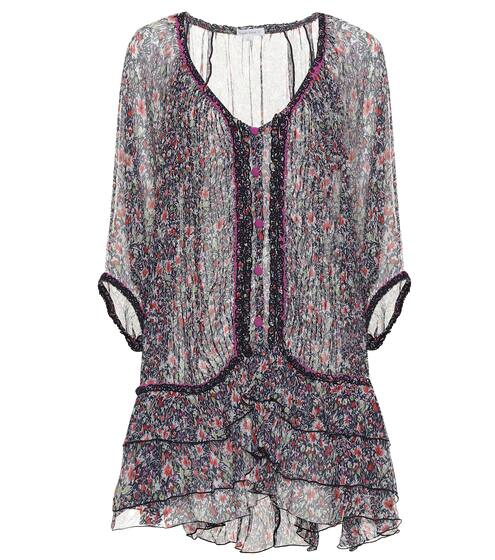 Bety floral silk poncho minidress | Poupette St Barth